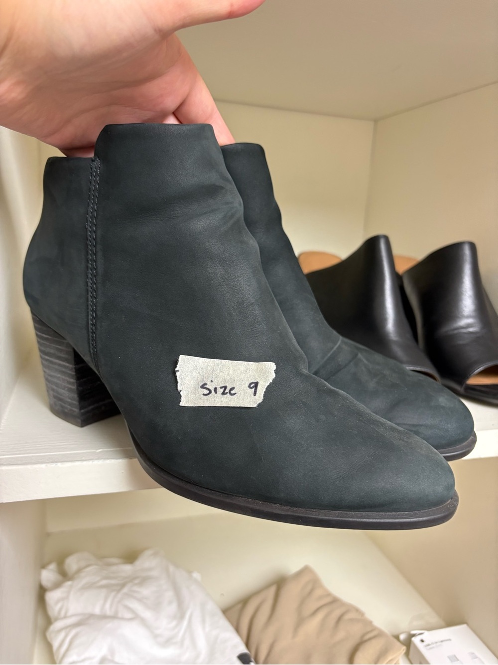 Ecco Dark Green Nubuck Ankle Booties